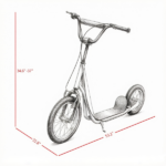 Green Teens Kids Ride-On Scooter: Height Adjustable Handlebar, Dual Brakes, Pneumatic Wheels – Safe Toy for Children 5 and Up - Image 3