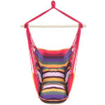 Distinctive Cotton Canvas Hanging Rope Chair with Pillows Rainbow - Image 4