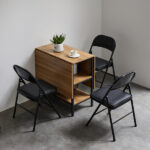 Same Code 33457557 4pcs Elegant Foldable Iron & PVC Chairs for Convention & Exhibition Black - Image 15