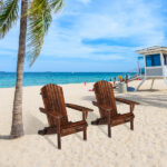 Folding Wooden Adirondack Lounger Chair with Natural Finish - Image 17