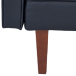 Modern PU Leather Futon Sofa with Tufted Backrest, Adjustable Reclining Couch with Wood & Metal Legs, Mid-Century Style Sofa for Living Room - Image 12