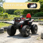 12V Red Kids Ride-On ATV, Music Headlights, for 37-60 Months Toddlers - Image 9