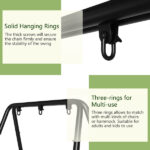 133*137*180cm Wrought Iron Four-Legged Standing 200kg Three Rings Hanging Chair Frame Black - Image 5