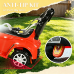 Red 3 in 1 Kids Push & Sliding Car: with Removable Handle, Music, Horn, Canopy & Safety Guardrail for Toddlers - Image 6
