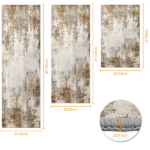 Three-piece kitchen rug set, non-slip and washable, abstract pattern kitchen hallway rug, soft and comfortable, suitable for sinks, floors, entrances, hallways and bathrooms. - Image 5