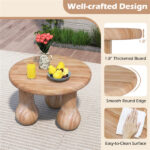 24" Round Mahogany Accent Table - Solid Wood, 110lbs Capacity, Indoor/Outdoor Use, Natural - Image 7