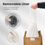 110L Laundry Hamper with Lid, Laundry Basket with Removable Liner for Bathroom Bedroom (Shipment from Walmart) - Image 2