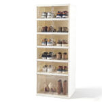 6-Tier Foldable Shoe Rack with Clear Doors, No-Tool Assembly Shoe Storage Organizer for Entryway Closet
