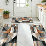Three-piece kitchen rug set, non-slip and washable, abstract pattern kitchen hallway rug, soft and comfortable, suitable for sinks, floors, entrances, hallways and bathrooms. - Image 10
