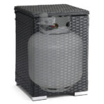 40*40*57cm Iron Frame Gas Bottle Storage Rattan Side Table Black Gradient - Image 13