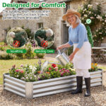 Galvanized Steel Raised Garden Bed 6×3×1 Ft Outdoor Planter Box for Vegetables Flowers Herbs - Image 8