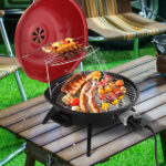 Electric Countertop BBQ Grill, Portable Double Layer Indoor/Outdoor Electric Grill for Indoor & Outdoor Use, 1600W, Red - Image 3