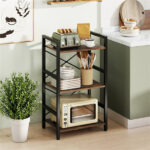 4-Tier Industrial Bookshelf (Rustic Brown+Black), Heavy-Duty Metal Frame & X-Shaped Braces - Image 2