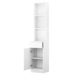 Standing 5 Compartments 1 Drawer 1 Door MDF Barber Cabinet White - Image 5