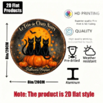 CIFbuy 1pc 2D Flat Round Sign 8x8 Inch, "" Flat Round Sign 8x8 Inch, Sign 8x8 Inch, Three Black Cats Vintage Plaque TikTok, TikTok, teemu Self-pickup Logiaqics - Image 5