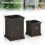 Set of 2 Stackable PP Planters with Efficient Drainage Holes, Weather-Resistant Flower Pots for Indoor Outdoor Use - Image 3