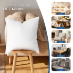 Simple yet essential basic pillow inserts. This pair of 20-inch white inserts features even filling and a neat shape. Perfect for adding layered comfort to your sofa or providing supportive cushioning on your bed. Without covers, you have the freedom to change styles as you wish.