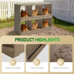Nesting Boxes for Chickens, Wooden Chicken Nesting Box, Laying Eggs Nest Box for Chickens Hens Ducks, Gray, 6 Compartments - Image 8