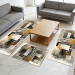 Three-piece kitchen rug set, non-slip and washable, abstract pattern kitchen hallway rug, soft and comfortable, suitable for sinks, floors, entrances, hallways and bathrooms. - Image 12