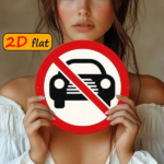 CIFbuy 1pc 2D Flat Aluminum Round Plaque No Vehicles Allowed Sign, 7.87x7.87in Outdoor Traffic Theme Decor For Study Room Hallway, Funn TikTok, TikTok, Self-pickup Logiopics - Image 6