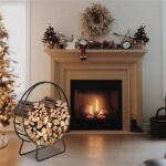 Black Sand Pattern Single Layer 4 Feet Long 24 Inches High With Arrow Style Indoor And outdoor iron fireplace firewood stand - Image 5