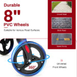 Practical Folding Rolling Walker Transport Wheelchair - Image 6