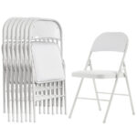 Old Code 33292149 4pcs Elegant Foldable Iron & PVC Chairs for Convention & Exhibition White - Image 16