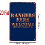 CIFbuy 1pc Rangers Metal Sign, Rangers Fans Welcome Others" Not Allowed, 2D Flat Unframed Vintage FC Plaque, Vintage FC Plaque, Weatherproof Rustproof UV R Welcome ikTok, Welcome ikTok, t Self-pickup Logiopics - Image 2