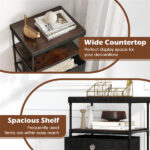 3-Drawer Fabric Storage Cabinet - Removable Foldable Drawers, Industrial Wood Top, Metal Frame with Anti-Tipping Kits (Rustic Brown/Black) - Image 7