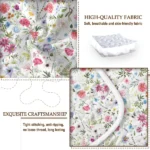 3 pcs Watercolor Wildflower Quilted Bedspread Set, Colorful Botanical Floral Print Quilt Set, Lightweight Reversible Coverlet with Pillow Shams, Spring Garden Bedding for Bedroom Decor temu can only be self-picked up - Image 7
