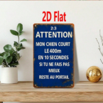 CIFbuy 1pc Funny French Dog Metal Sign, Beware My" Dog Can Run 400 Meters In 10 Seconds Otherwise Stay At The Door, At The Door, 2D Flat Unframed Dec Beware My DoikTok, Beware My DoikTok, t Self-pickup Logiopics - Image 7