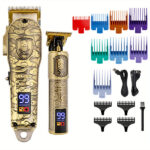 Professional Hair Clippers for Men - Cordless Hair Clippers and Trimmer Set, LCD Display Barber Clippers for Haircut & Mens Grooming