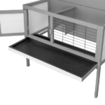 36" Single Deck Waterproof Wooden Chicken Coop Hen House Pet Animal Poultry Cage Rabbit Hutch Gray - Image 4