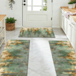 Three-piece kitchen rug set, non-slip and washable, abstract pattern kitchen hallway rug, soft and comfortable, suitable for sinks, floors, entrances, hallways and bathrooms. - Image 8