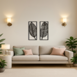 CIFbuy 2pcs Leaf metal wall art, handmade iron plant decoration, rural black hanging accessories, natural inspiration, home decoration, vivid leaf pa(TikTok/temu self-pickup orders) - Image 5