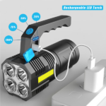 USB Rechargeable Handheld LED Flashlight Outdoor Spotlight Searchlight Work Light (US Logistics For USPS/DHL/Fedex/UPS. No designated logistics accepted TK/TMEU only For self-pickup - Image 4