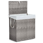 110L Laundry Hamper with Lid, Laundry Basket with Removable Liner for Bathroom Bedroom Gray (Shipment from Walmart)
