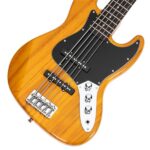 [Do Not Sell on Amazon] Gjazz Electric 5 String Bass Guitar Full Size Bag Strap Pick Connector Wrench Tool Transparent Yellow - Image 20