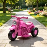 Pink 6V Kids 3-Wheel Electric Ride On Motorcycle: Bubble Car with LED Headlight, Music Function for Children Outdoor Play - Image 6