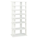 7-Tier Double-Row Shoe Rack with Adjustable Shelves, Anti-Tipping Narrow Storage Rack for Entryway Closet-White - Image 2