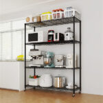 Heavy Duty Storage Shelves 46.06" W Wire Shelving Unit with Wheels 800LBS NSF Metal Shelves for Storage Adjustable Garage Storage Rack Pantry Shelf Commercial Shelving, 64.96" H X 46.06''W X 17.7" D - Image 9