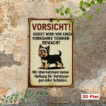 CIFbuy Vintage Yorkshire Terrier Metal Warning Sign, Graphic Home Security Decor, Rustic 2D Flat Wall Plaque, Flat Wall Plaque, German Phrase Ar ikTok, ikTok, Rustic 2D Flat Wall Plaque Self- Dckup Logiop Ary Decor - Image 4