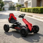 Red Kids Pedal Go Kart – Adjustable Seat, Swing Axle Design, Foot-Powered Ride-On for Outdoor Play - Image 8