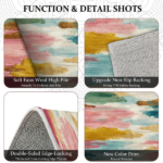 Three-piece kitchen rug set, non-slip and washable, abstract pattern kitchen hallway rug, soft and comfortable, suitable for sinks, floors, entrances, hallways and bathrooms. - Image 7
