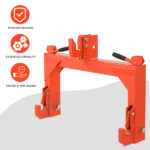 3 Pt Quick Hitch Adapter For Category 1 & 2 W/ Adjustable Bolt Tractor 3000lb,Orange - Image 14