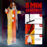 8.2ft Red eyed Clown Outdoor Halloween Decorations - Image 6