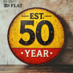 CIFbuy 1pc 8x8in 50th Anniversary Vintage Plaque, "" Anniversary Vintage Plaque, Plaque, 50 Years Established 2D Flat Round Sign TikTok, Temu Self-pickup LogiSiics - Image 7