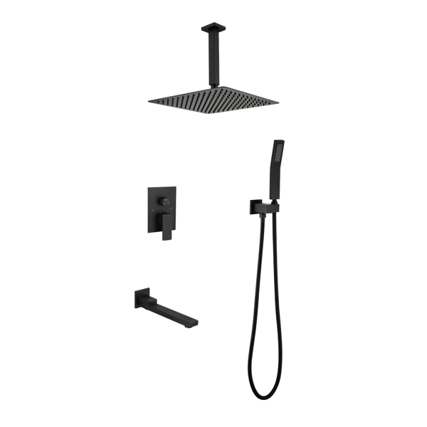 Shower System 16 Inch Square Bathroom Luxury Rain Mixer Shower Combo Set