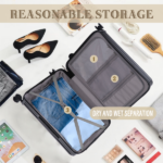 20"/24"/28" 3 pcs/set in ABS Spinner Wheel Luggage, Carry on Suitcase, with Cup Holder & USB Port & Phone Holder (Black) - Image 18