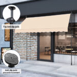 118.1"D x 47.2"W x(78.7 -118.1)"H Retractable Awning Khaki - Image 12